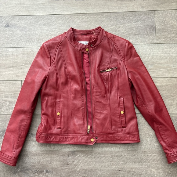 Kenneth Cole Jackets & Blazers - Kenneth Cole Cherry Leather Jacket